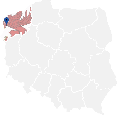 Mapa da região da Pomerânia Ocidental